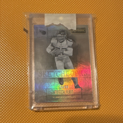 Panini 2022 Playbook Sketchbooks Derrick Henry #15 Gold Mem Serial /99 Titans