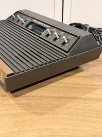 Atari CX2600 Woodgrain Six Switch Console W/24 Games 2 Controllers Tested