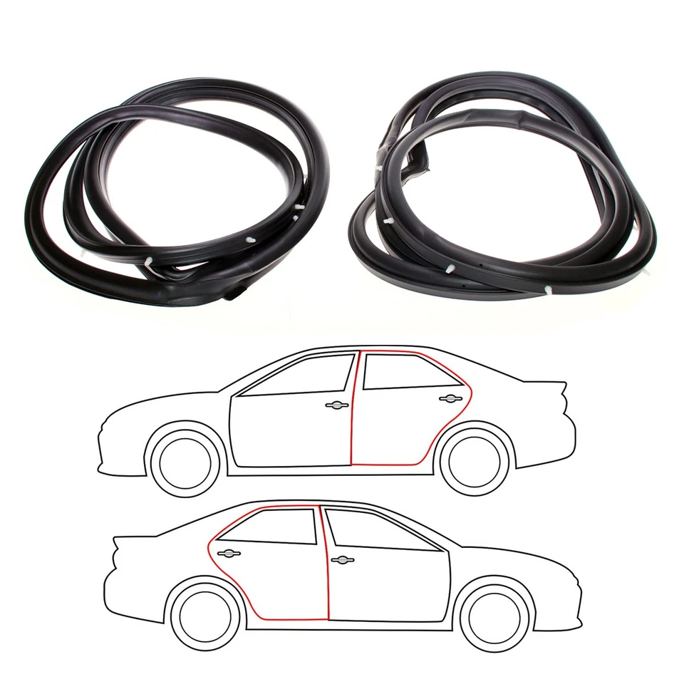 Fit 1991-95 Mitsubishi Mirage Lancer CA3A CB6A CD5A CE9A Rear Doors Weatherstrip - Изображение 4 из 4