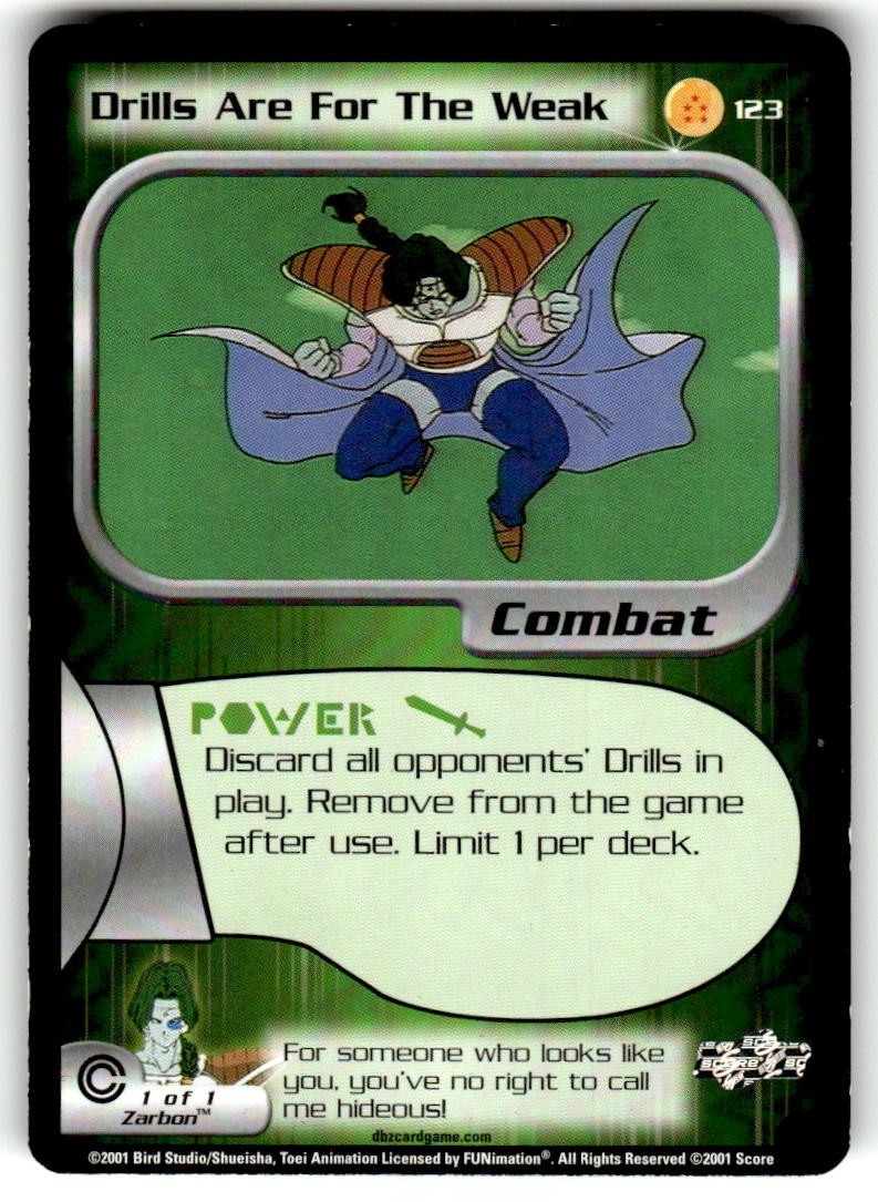DBZ Dragon Ball Z Drills Are For The Weak 123 CCG Unlimited Trunks