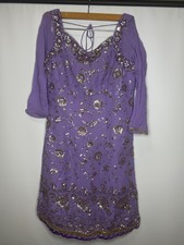 Lavender Embellished Indian/Pakistani Dress Kurti   Sequins  Beads