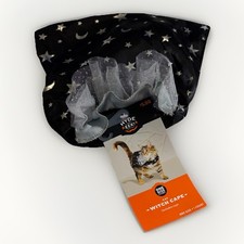 NEW Pet Cat Witch Cape One Size Halloween Costume Hyde  Eek Black Stars