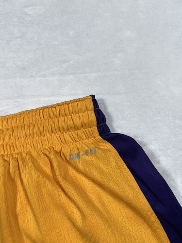 Nike Dri Fit Basketball Shorts Sz XL Yellow Purple Kobe Bryant Lakers Mamba - Picture 10 of 14
