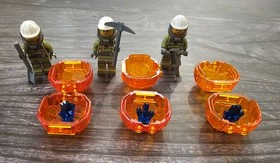 3 Lot LEGO City Volcano Explorers with Rocks & Gems Minifigures 60124