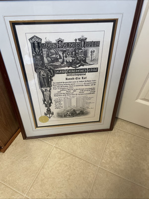 Original US Naval Academy Diploma Awarded  in 1954, XL -Fully Framed 31.5  X24 