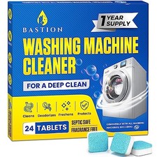 Bastion Washing Machine Cleaner, Deodorizer,  Descaler - 24 pack