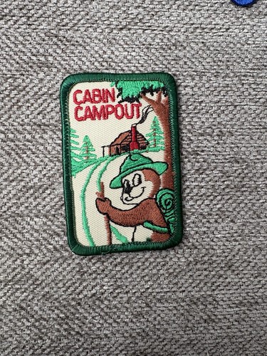 Vintage Girl Scout Cabin Campout Patch Bear Hiking Camping Badge 1990s 2000s - Picture 1 of 4