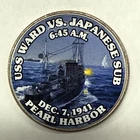 USS Ward vs Japanese Sub - Pearl Harbor - Dec 7 1941 - Colorized Kennedy Half