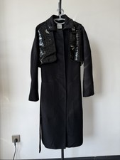 Hermes Black Crocodile and Cashmere two-piece Coat Size 38 Retail $65k￼