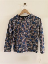 Tea Collection NWT Floral Hooded Too Lightweight 12 NEW Front Pocket Blue