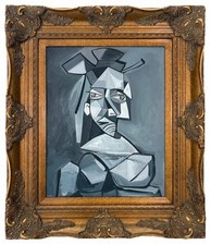 Firmado Pablo Picasso 1881-1973, óleo sobre lienzo. En el estilo de. Cuadro de gama alta
