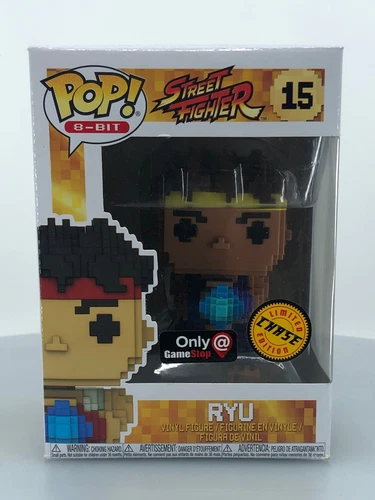 Funko POP! Games Street Fighter Ryu - 8-Bit, Blue Chase #15 DAMAGED BOX