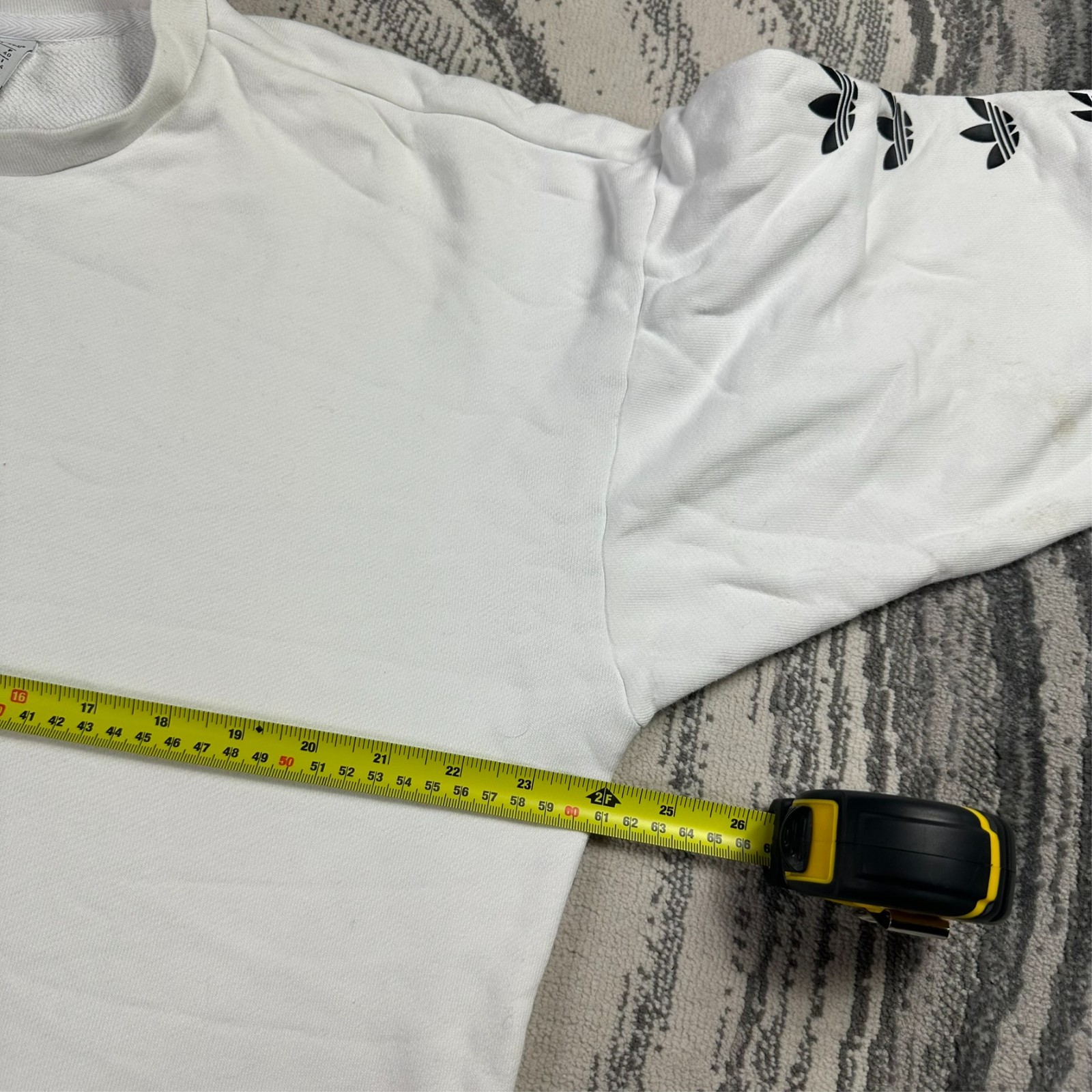Vintage Adidas Women's White Multi Trefoil Size 12 Oversized Crewneck Sweatshirt image 6