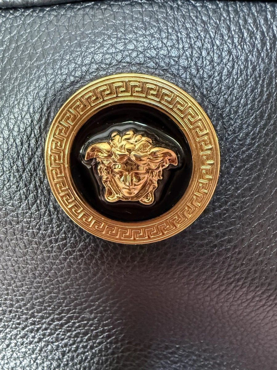 Versace Herren Sling Umhängetasche Leder, schwarz