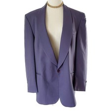 Vintage 70s purple shawl collar tuxedo formal evening jacket size 44R / XL