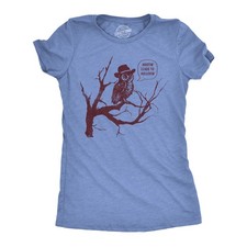 Womens Funny T Shirts Hootin Leads to Hollerin Sarcastic Owl Graphic Tee for