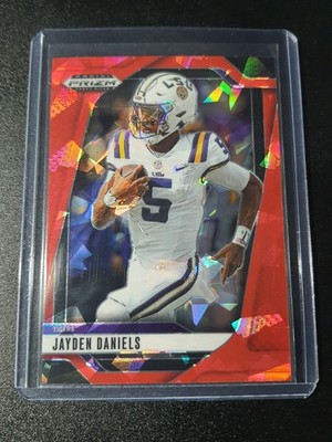 Jayden Daniels - Prizm Draft Picks 2025 - Commanders, LSU Tigers - Red Ice 