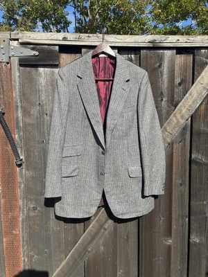 Vintage Brioni Tweed Plaid Sport Coat 42-44 'Walter Fong & Sons'