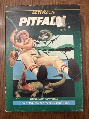 Pitfall Intellivision with box and Manual NO OVERLAYS
