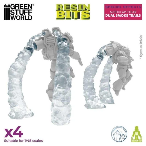Green Stuff World 3D Printed Resin Bits Modular Clear Dual Smoke Trails