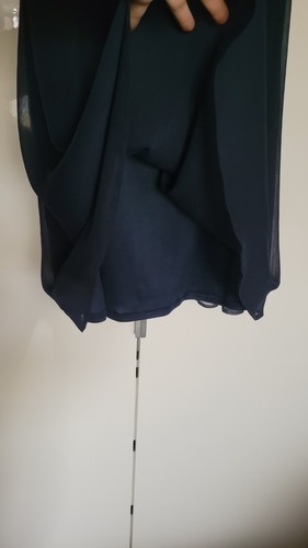 Orsay Kleid Dunkelblau Perlenimitat Kragen 40 M Chiffon Hochzeit Geburtstag - Bild 8 von 19