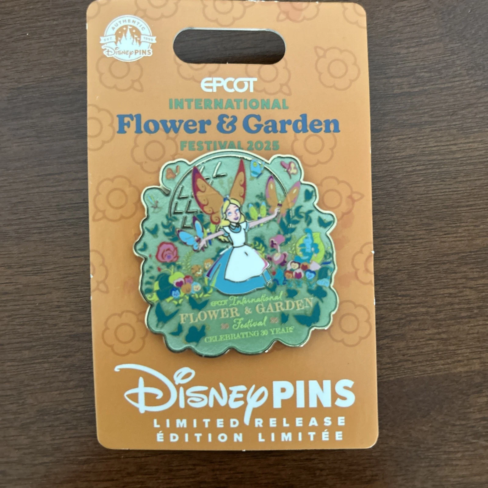 Disney Parks Pin 2025 Epcot Flower & Garden Festival Alice Limited Release
