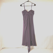 David's Bridal Flowy Chiffon Bridal/Prom Dress Size 2 Ruched Sweetheart Lavender