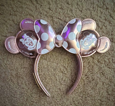 Disney Minnie Mouse Ears Headband Polka Dot Bow Pink Purple White