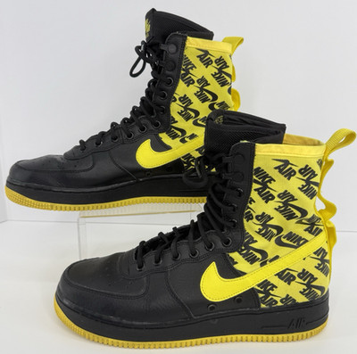 Nike SF AF1 High Black Dynamic Yellow Men's Size 9 Shoes AR1955-001