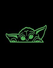 Star Wars The Mandalorian Grogu Baby Yoda Vinyl Decal Sticker 7x3 Inch 
