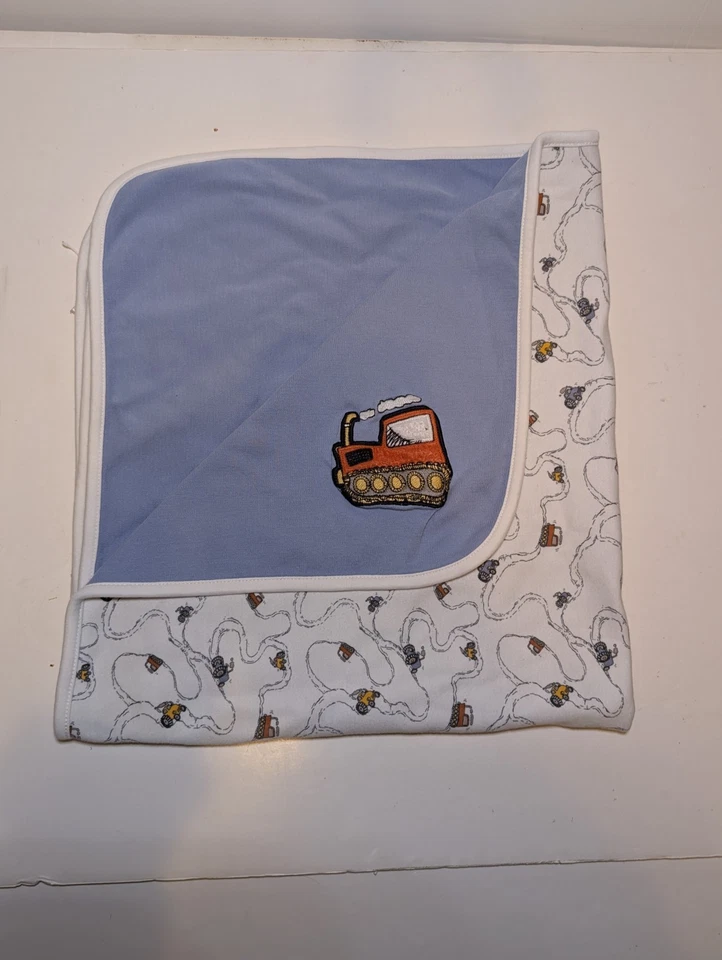 Gymboree Manta Bebé Talla Única Vintage Azul Construcción Camiones Bulldozer 2005 Foto 4 de 4
