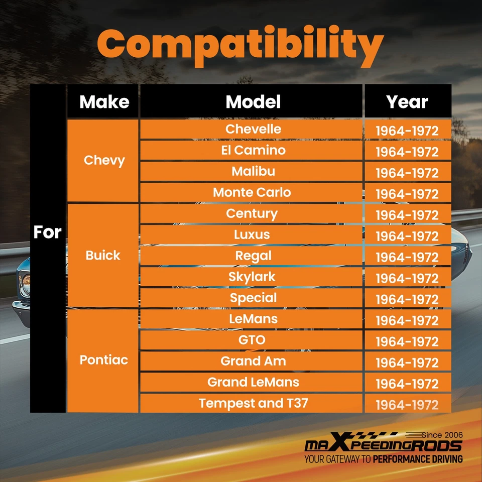 Husillos de caída de 2" para Buick Skylark Chevy Monte Carlo 1964-1972 Nova 68-74 Foto 4 de 4