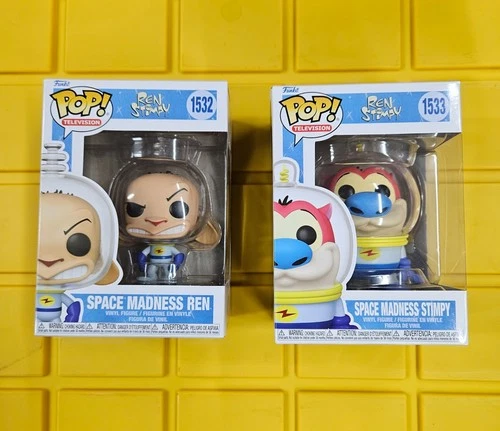 Funko Pop! Television Space Madness Ren #1532 & Stimpy #1533 Bundle