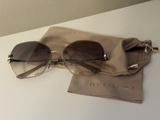 Bvlgari BV6105B Rimless Sunglasses Rose Gold Brown Gradient