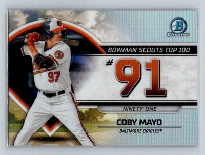 2023 Bowman #BTP-91 Coby Mayo Bowman Scouts Top 100