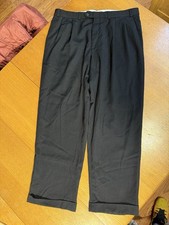 VTG Ralph Lauren Super 100s Wool Dress Pants Made in Canada Black Double Pleated