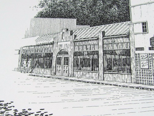 J. Dawson Grapevine Texas Pencil Sketch Signed Palace Theater Movie Performing - Picture 2 of 4