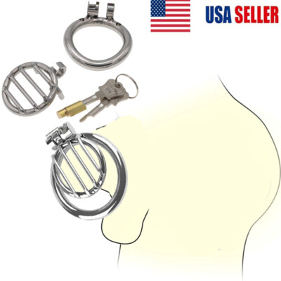 Metal Chastity Device Flat Super Small Short Cage Lockdown Male 3 Sizes Bondage