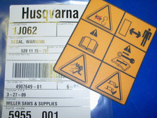 NEW HUSQVARNA SAFETY DECAL 539111575 OEM