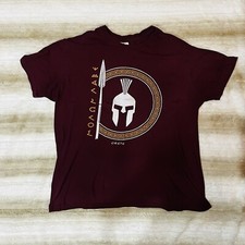 Spartan Warrior Molon Labe Short Sleeve T-Shirt Unisex Large Burgandy