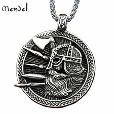 MENDEL Mens Nordic Norse Viking Amulet Thor Pendant Necklace Jewelry Men Chain