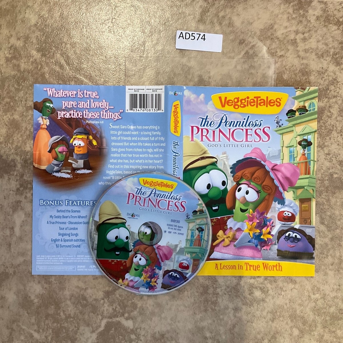 VeggieTales: The Penniless Princess (DVD) No Case No Tracking