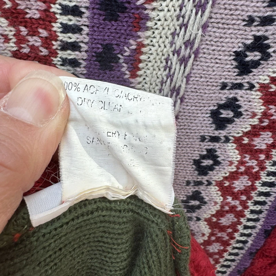 Pottery Barn Knit Patchwork Blanket Coverlet Holiday Fair Isle Cabin Country - Image 4 of 4