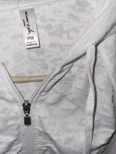 Exertex Girls Size PM White Semi Sheer Hooded Sweatshirt Full Zip L Sleeve 26 L - Picture 6 of 24
