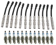 Ignition Wire Cable & Spark Plug Platinum OEM Bosch for Mercedes V6 (12Sets)