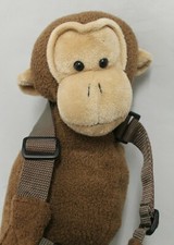 EDDIE BAUER BROWN MONKEY 2 IN 1 HARNESS BUDDY STUFFED PLUSH ANIMAL