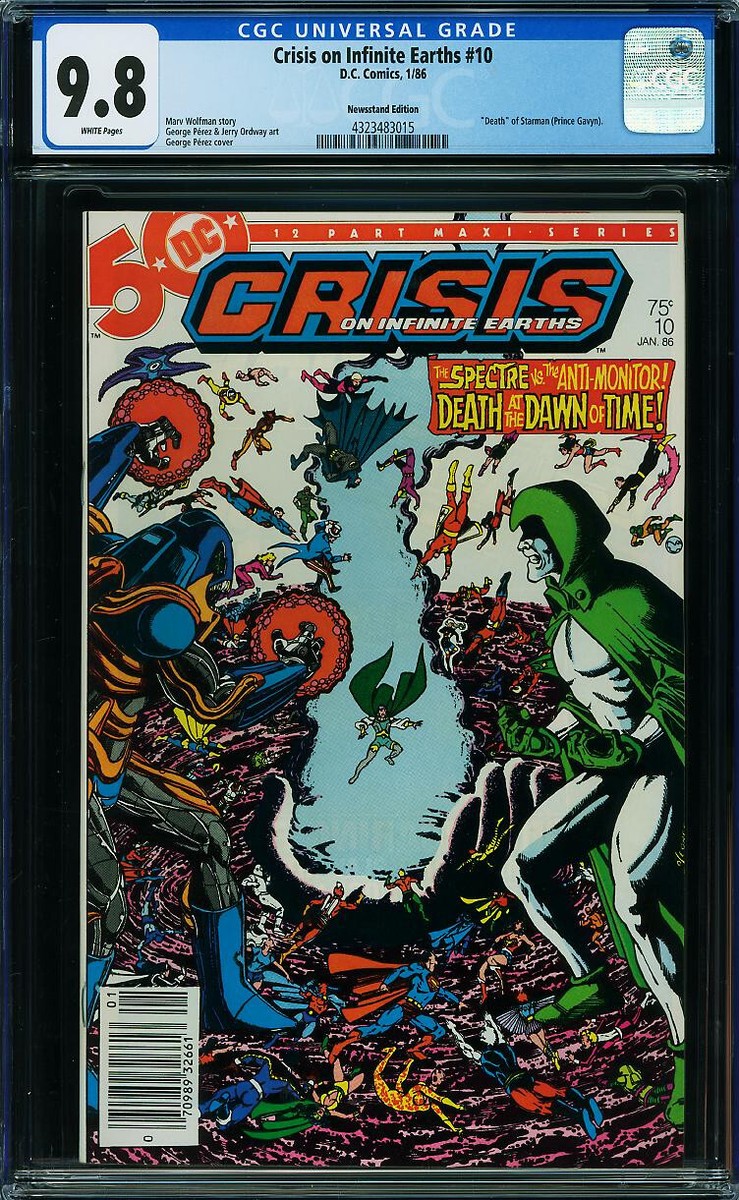 Crisis on Infinite Earths #10 CGC 9.8 RARE NEWSSTAND Starman