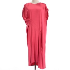 Zero + Maria Cornejo NWD Ruched Fold Jersey Dress Size L in Coral Pink