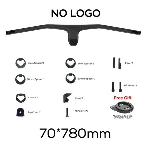Full Carbon MTB Bicycle Integrated Cockpit Handlebar 740-780mm -20° UD Matte - Picture 43 of 48