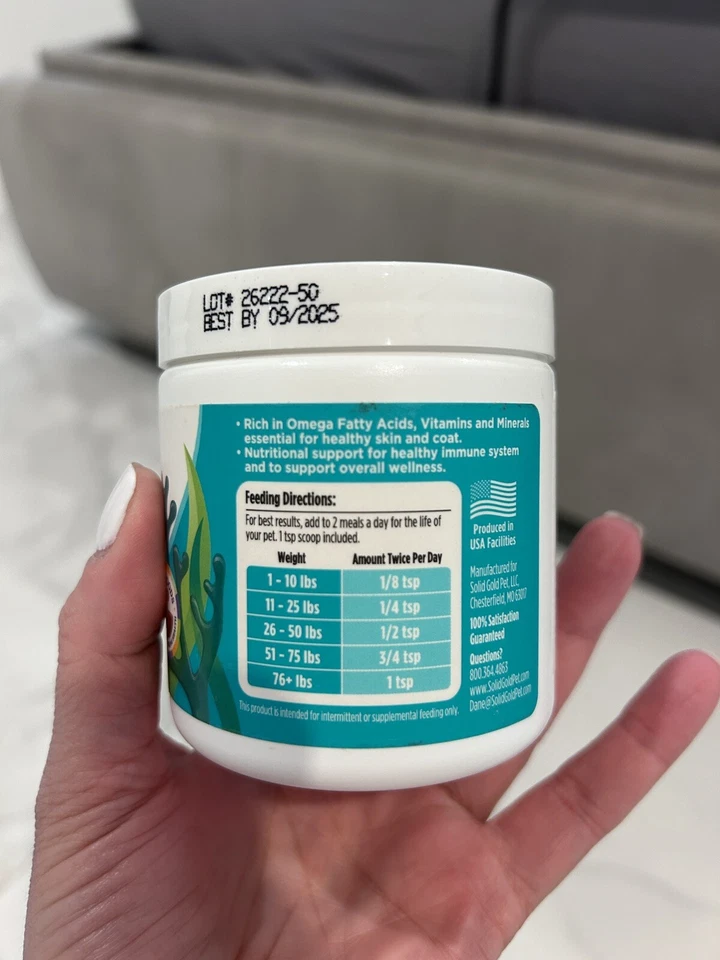 Suplemento a base de algas marinas de oro sólido para piel y pelaje, digestivo e inmunológico Foto 2 de 2